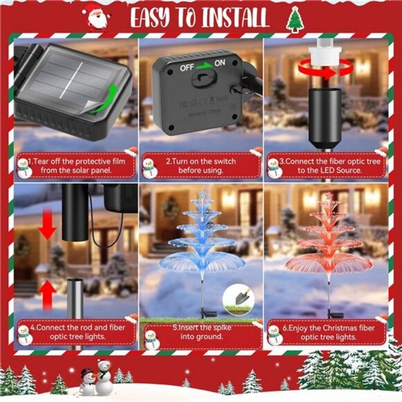 Solar Christmas Decorations Outdoor Jellyfish Lights: 4PCS 36" Tall Christmas - Picture 6 of 8